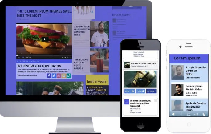 Ejemplo visual de video ads en desktop y dispositivos móviles.