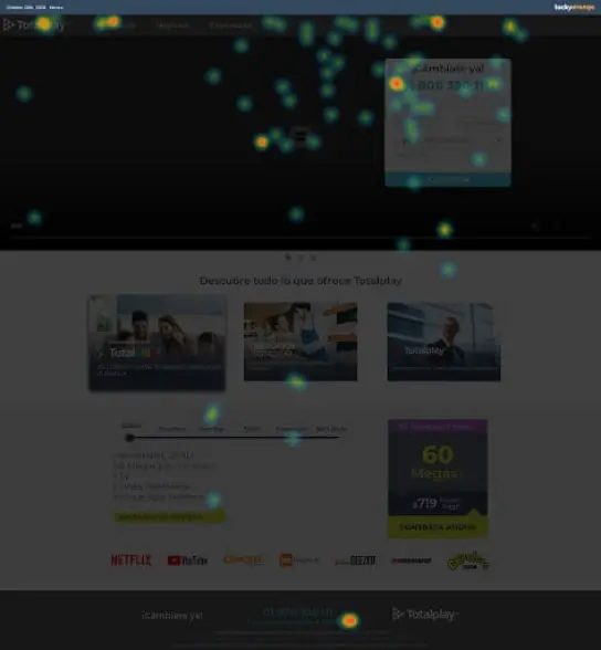Estudios de UX y mapas de calor para landings de Totalplay
